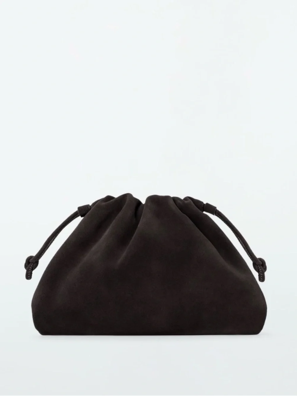 COS mini cavatelli brown suede bag